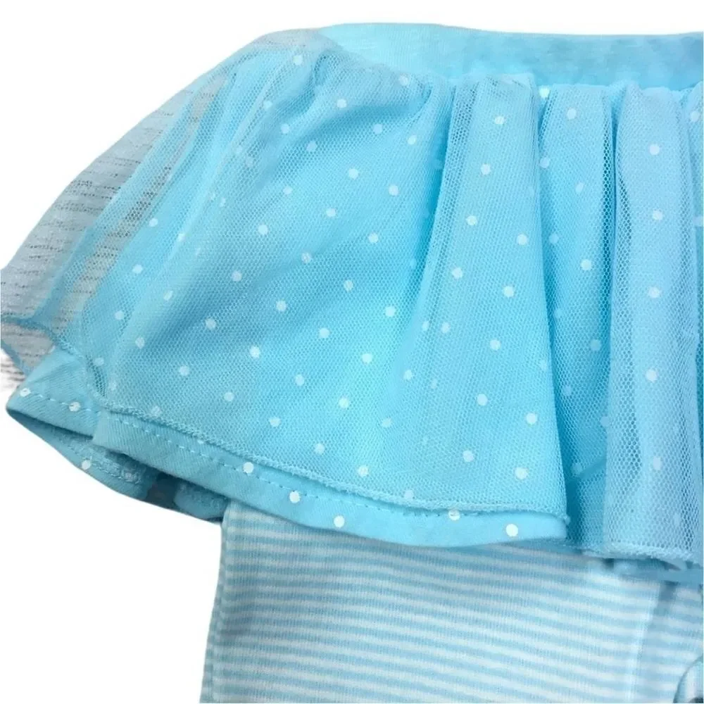 CARTER’S Tulle Polka Dot Tutu Skirt Striped Leggings Infant Girl SIZE 9 Months